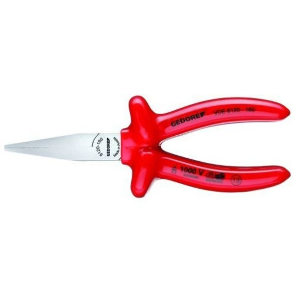 Insulated Flat Nose Pliers, 6-1/4