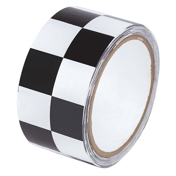 Warning Tape, Checkered, Black/White, 2