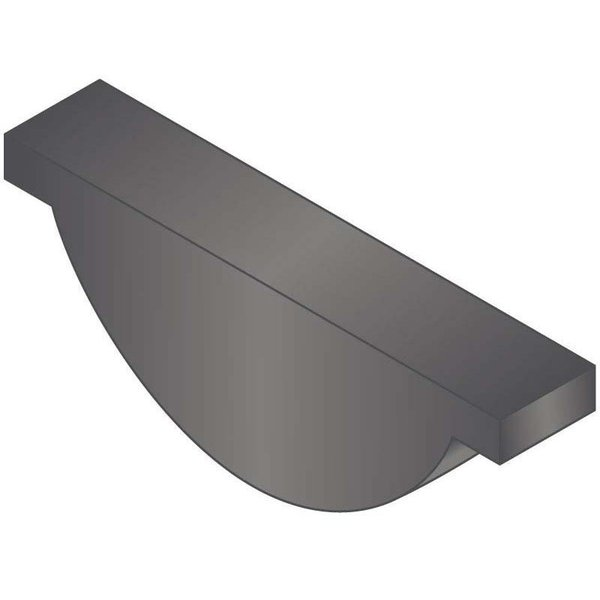 Woodruff Key, 3/16 x 7/8 in Key Size, 0.365 in H, Carbon Steel Plain