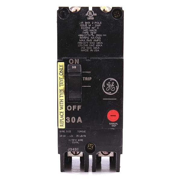 Molded Case Circuit Breaker, 30 A, 277/480V AC, 2 Pole, Bolt On Panelboard Mounting Style