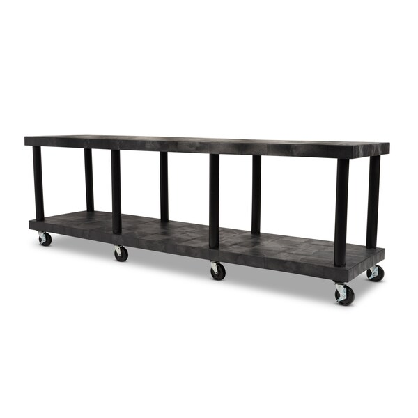 Recycled HDPE Modular-Kart, 2 Shelves, 1200 lb