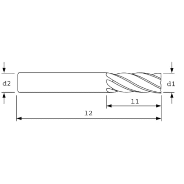 End Mill, XL, SQ, 45Hlx, 5FL, 5/8