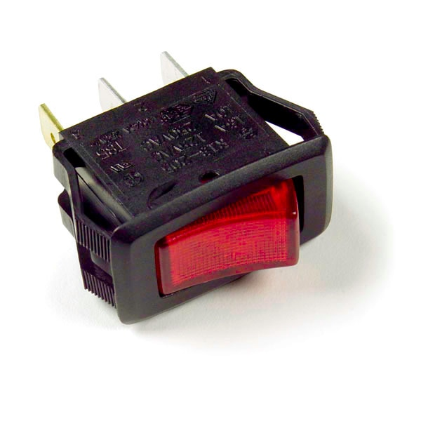 Rocker Switch, On/Off, Red, 20A