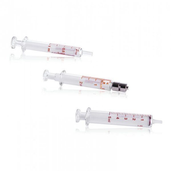 Glass Syringe, Luer Nozzle, 30mL, PK2