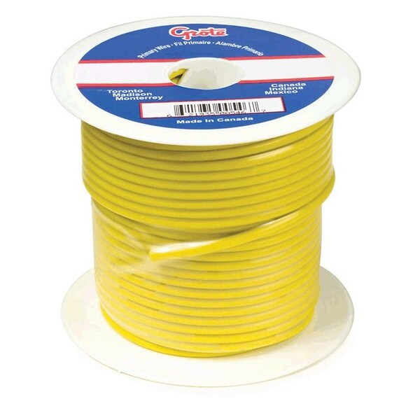 Primary Wire, 12 Gauge, Yellow, 100ft.Spool