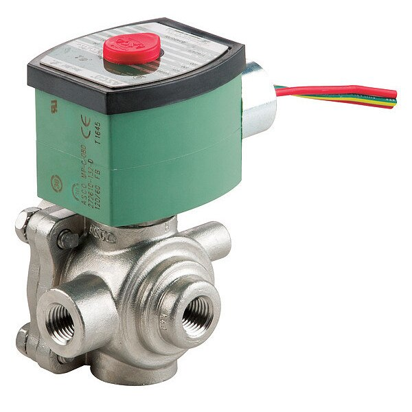 120V AC Stainless Steel Solenoid Valve, Universal, 1/4 in Pipe Size