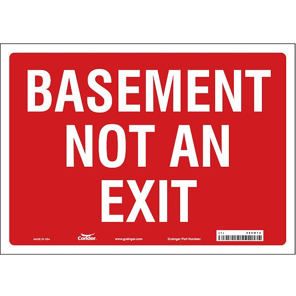Safety Sign, 10 in Height, 14 in Width, Vinyl, Horizontal Rectangle, English, 480M72