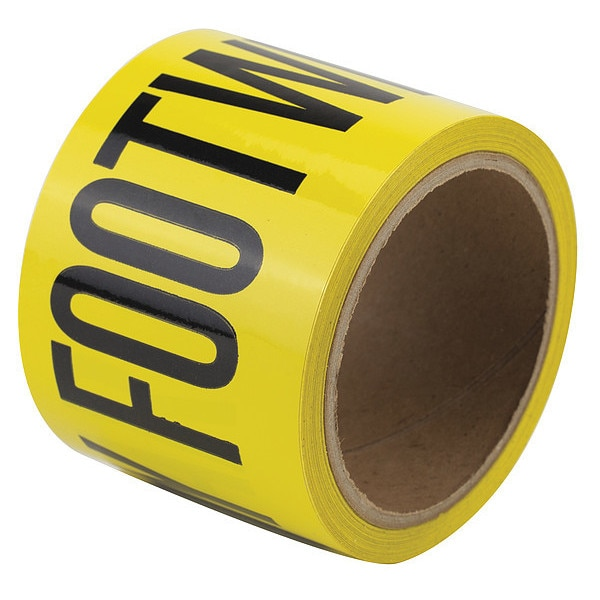 Safety Warning Tape, Solid, Black/Yl, 3