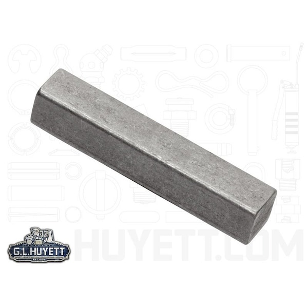 Undersized Machine Key, Square End, Carbon Steel, Plain, 5-7/8 in L, 1-1/2 in Sq