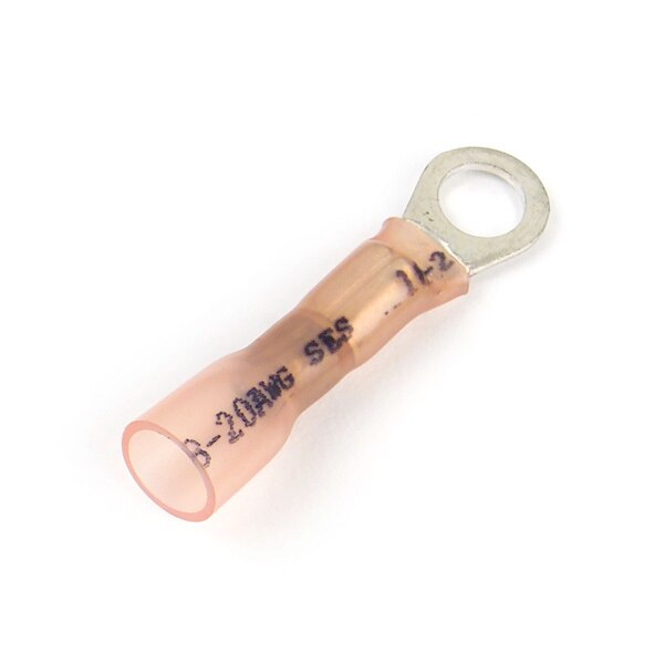 20-18 AWG Heat Shrink Ring Terminal #10 Stud PK, Max. Voltage: 600V