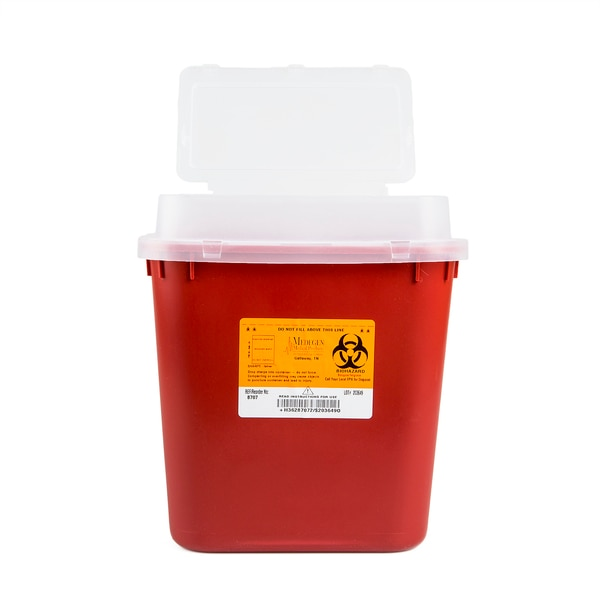 Sharps Container, 2 gal., Red, PK10