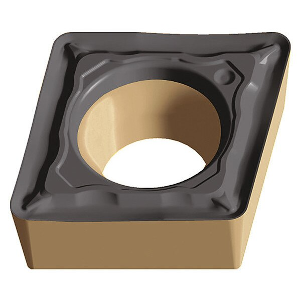 Diamond Turning Insert, Diamond, 1/4 in, CCMT, 80  Degrees, 1/64 in, Carbide