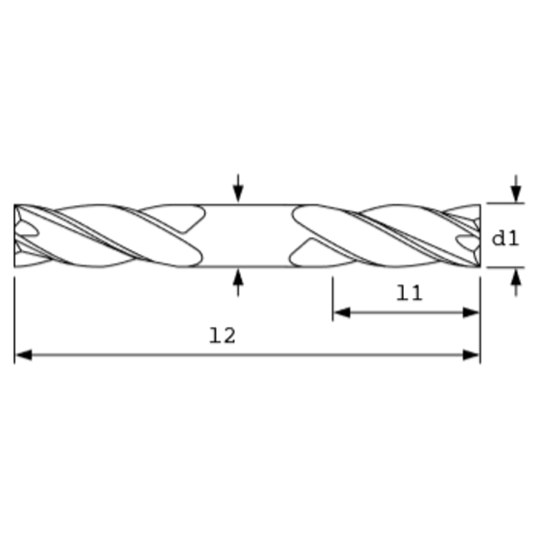 End Mill, STD, DSQ, 45Hx, 5FL, 3/8