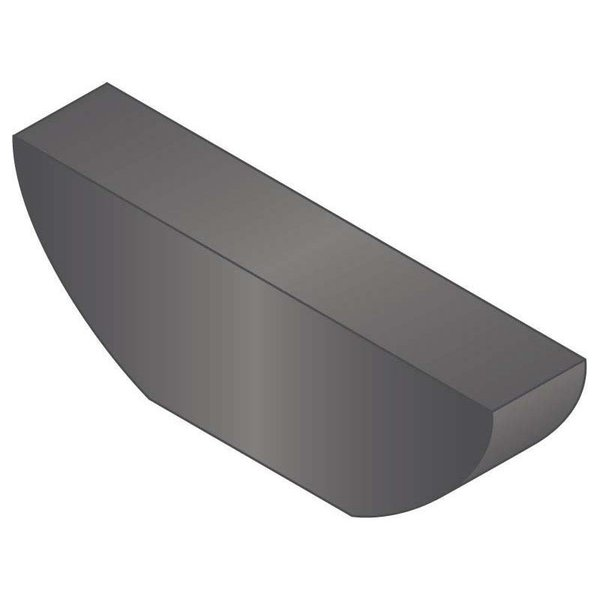 Woodruff Key, 5/16 x 2-3/4 in Key Size, 1222 SAE Number, 3/4 in H, Carbon Steel Plain