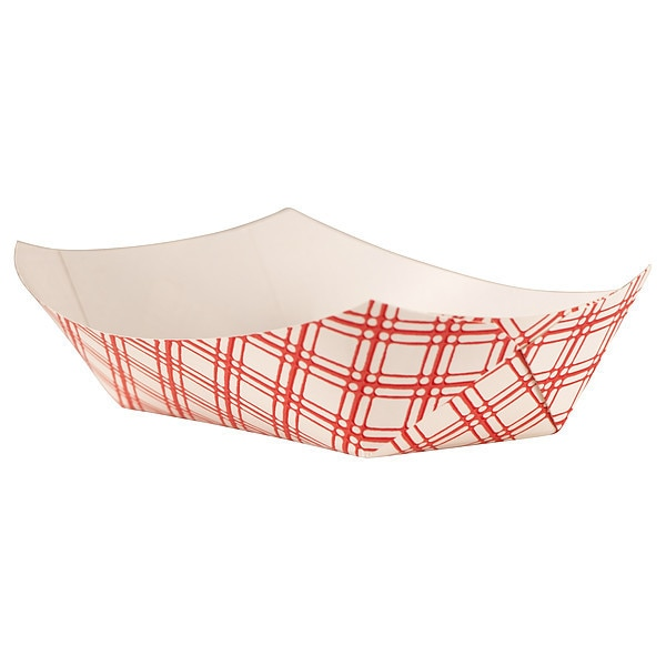 Paper Disposable Food Tray 1 lb., Red, Pk1000