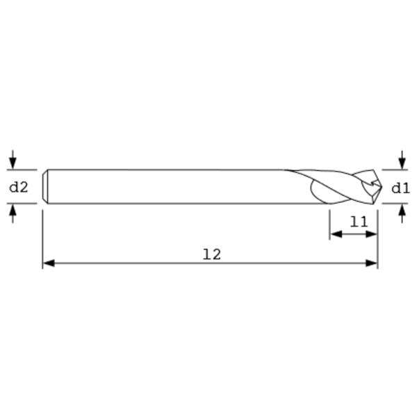 Spot Drill, 2FL, 120 deg., 3/8