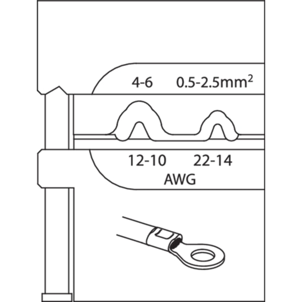 Module Insert, Non-Insulated Terminals, Capacity: 22 to 14 AWG, 12 to 10 AWG
