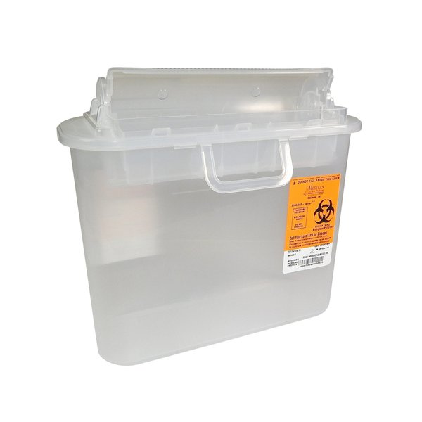 Sharps Container, 5.4 qt., Clear, PK12