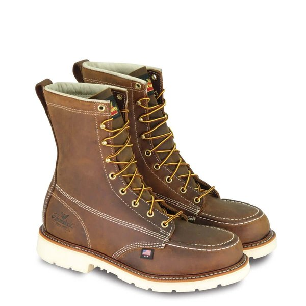 Size 6-1/2 Men's 8 in Work Boot Steel Work Boot, Brown