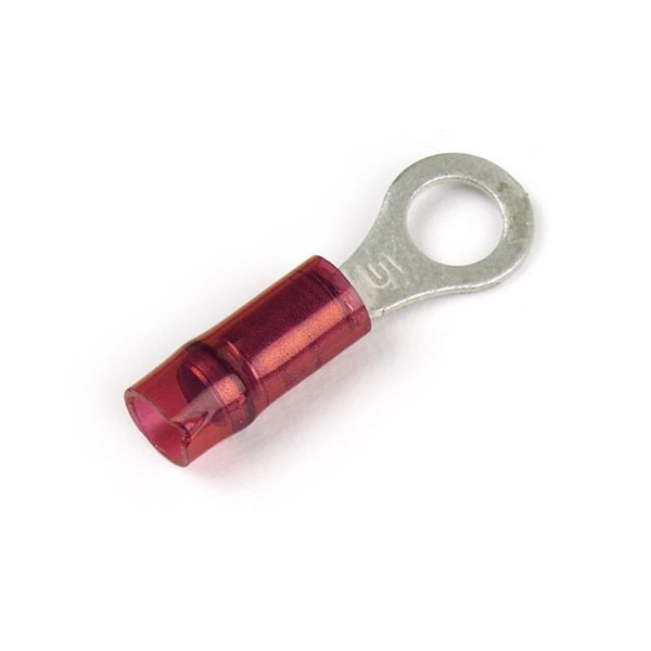 22-18 AWG Nylon Ring Terminal #6 Stud PK, Connection Material: Tin-Plated Copper
