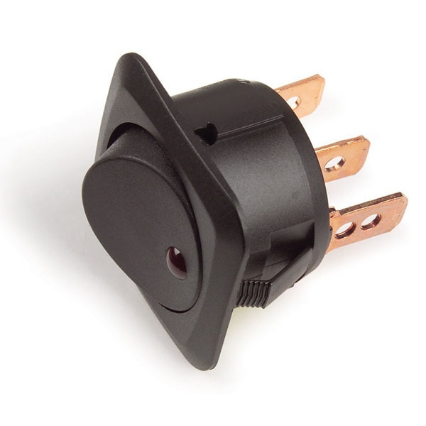 Rocker Switch, 3 Blade, Red, 25A, 7/8