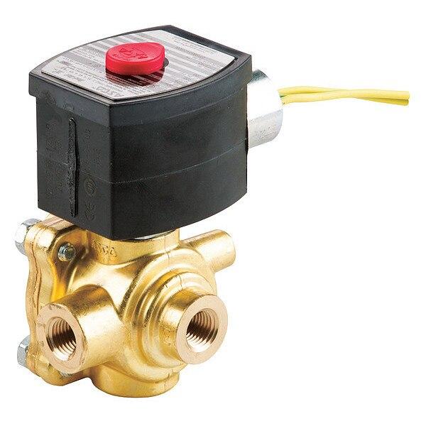120V AC Brass Solenoid Valve, Universal, 1/4 in Pipe Size