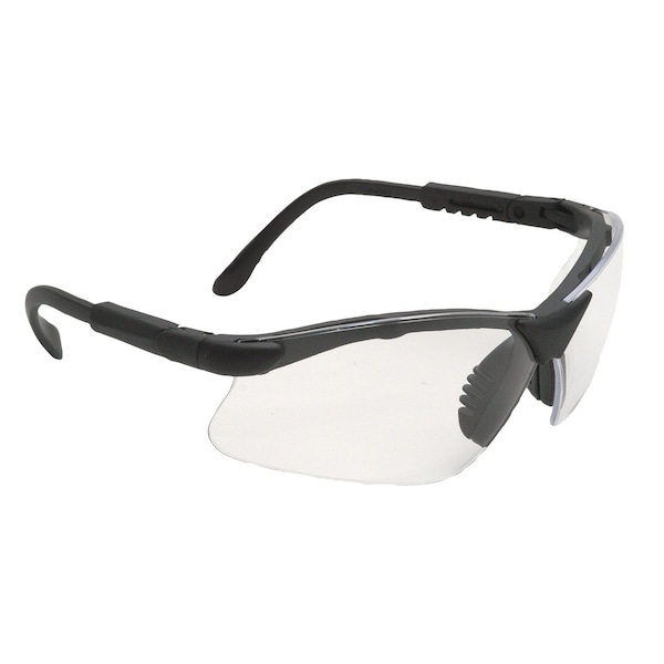 Safety Glasses, Wraparound Clear Polycarbonate Lens, Uncoated