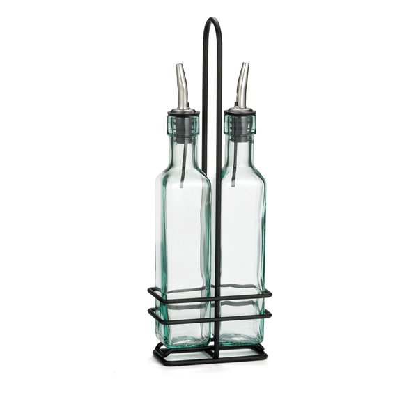 Prma Olve Oil/Vingr Bottle Set, Blk, 8.5OZ