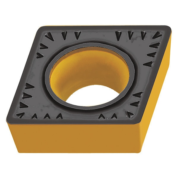 Diamond Turning Insert, Diamond, 1/2 in, CCMT, 80  Degrees, 1/32 in, Carbide