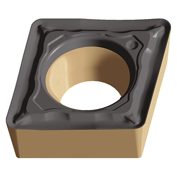 Diamond Turning Insert, Diamond, 1/4 in, CCMT, 80  Degrees, 1/64 in, Carbide