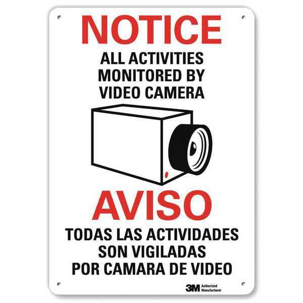 Notice Sign, 10 in H, 7 in W, Aluminum, Horizontal Rectangle, English, Spanish, U1-1003-NA_7x10