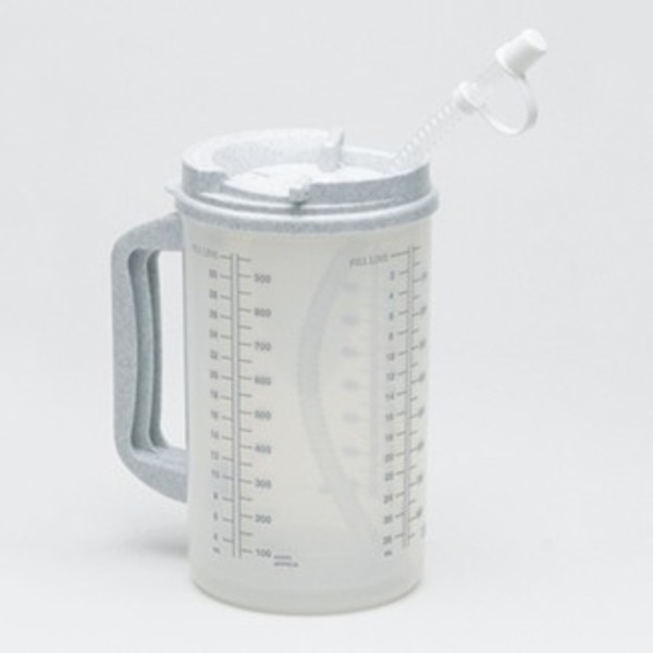 Insulated Mug w/Straw, Trnslcnt/Gray, PK50