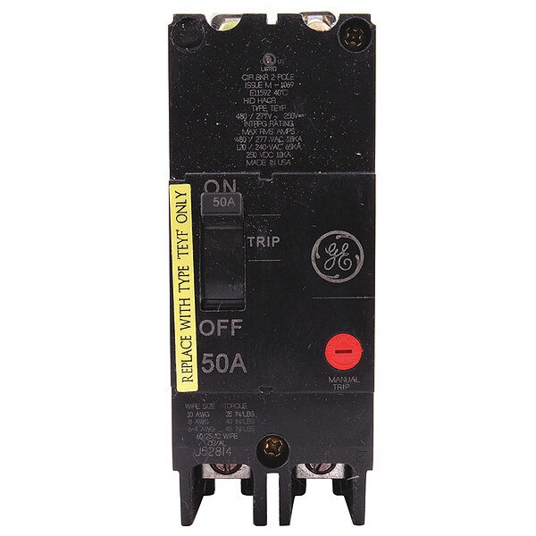 Molded Case Circuit Breaker, 50 A, 277/480V AC, 2 Pole, Bolt On Panelboard Mounting Style