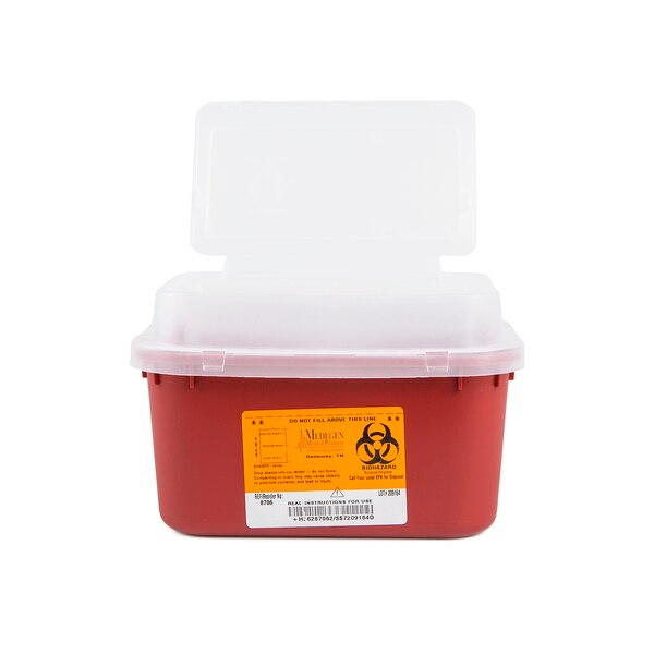 Sharps Container, 1 gal., Red, PK12