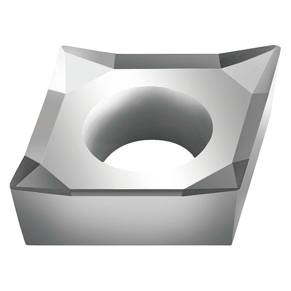 Diamond Turning Insert, Diamond, 1/2 in, CCGT, 80  Degrees, 1/64 in, Carbide