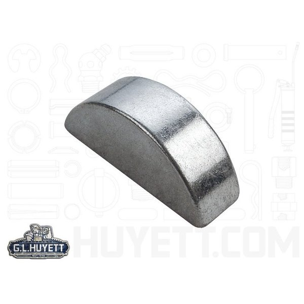 Woodruff Key, 3/16 x 5/8 in Key Size, 605 SAE Number, 1/4 in H, Stainless Steel Plain