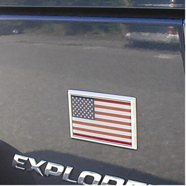 US Flag Auto Emblem, Chrome, 2.5