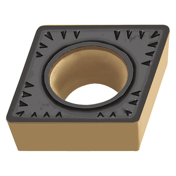 Diamond Turning Insert, Diamond, 3/8 in, CCMT, 80  Degrees, 1/64 in, Carbide