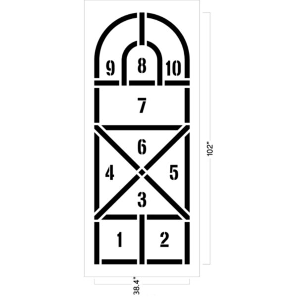 Playground Stencil, Arch Hopscotch, 1/8