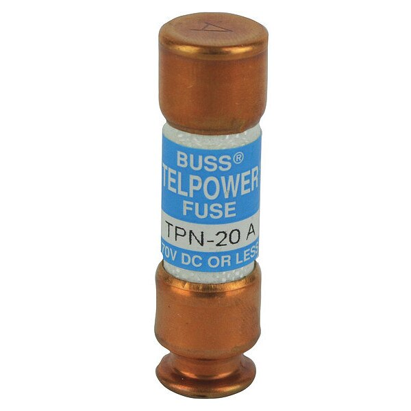 Telecom Protection Fuse, Fast Acting, 20 A, TPN Series, Not Rated, 170V DC, 2