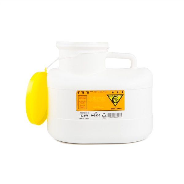 Chemotherapy Container, 10 qt., Wht, PK12