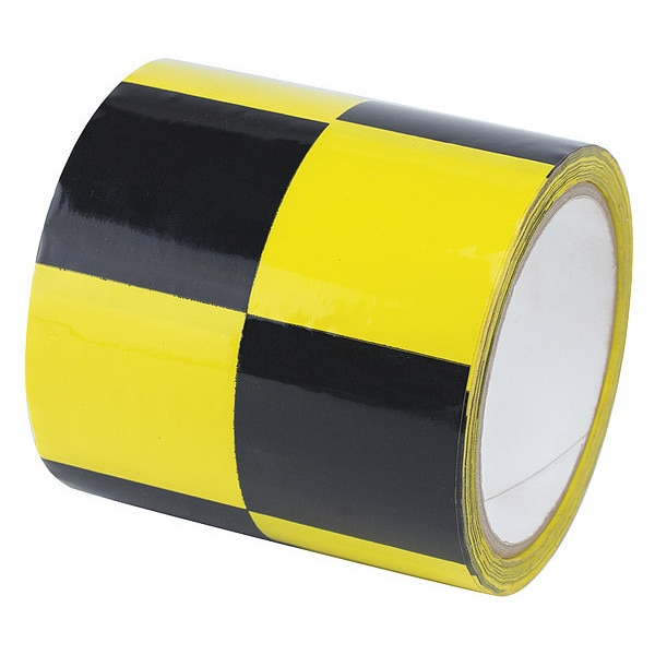Warning Tape, Checkered, Black/Yellow, 4