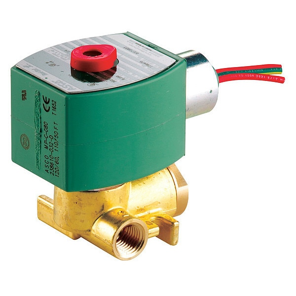 120V AC Brass Quick Exhaust Solenoid Valve, Normally Closed, 1/4 in Pipe Size