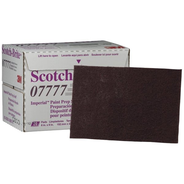 Paint Prep Scuff Hand Pad 07777 Maroon, 20 pads/bx 3 bx/pk