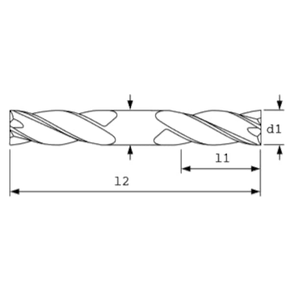 SC Endmill, 4FL, TiAlN, 3/8