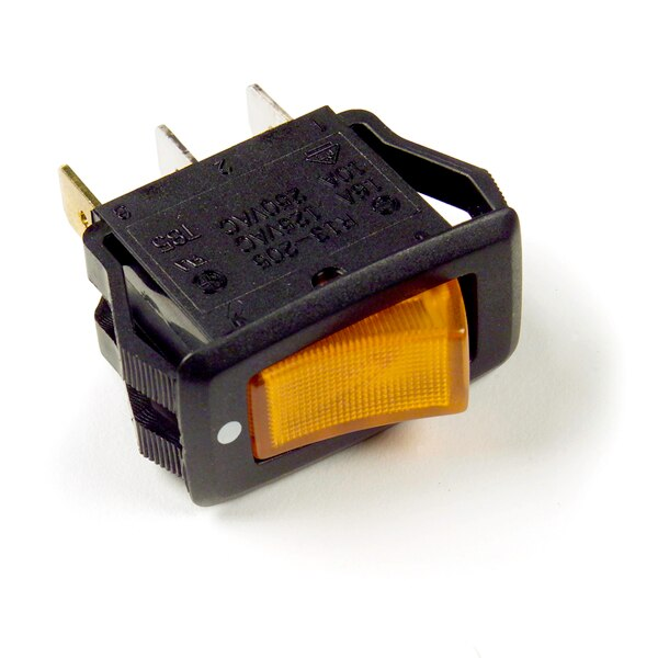 Rocker Switch, On/Off, Amber, 20A