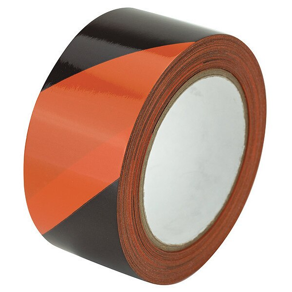 Safety Warning Tape, Solid, Black/Org, 2