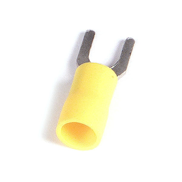 12-10 AWG Vinyl Spade Terminal #4, #6 Stud PK100