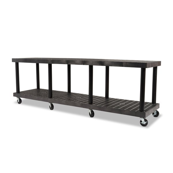 Recycled HDPE Modular-Kart, 2 Shelves, 1300 lb