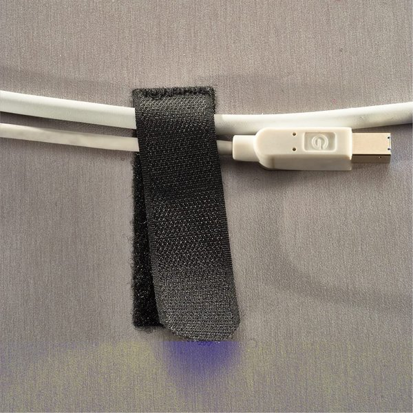 Back-to-Back Strap, Adhesive, 3 in, 1 in Wd, Black, 5 PK
